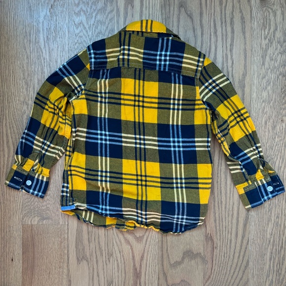 Gap flannel shirt - yellow and navy 4t - Picture 3 of 3